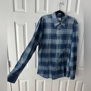 Brooks Brothers Navy and White Plaid Button Down Shirt Flannel Vibes